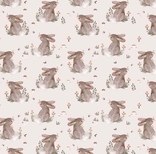 Blossom Breeze - Bunnies - Cream - Bunnies on cream