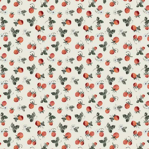 Blossom Breeze - Strawberries- Sage - pink strawberries on pale green