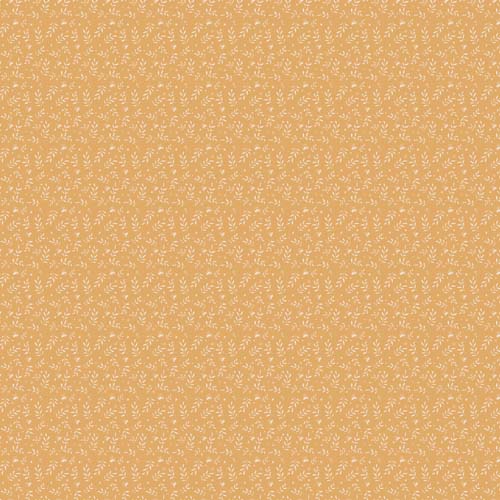 Blossom Breeze - Bees - Orange - Bees & leaf sprigs on butterscotch