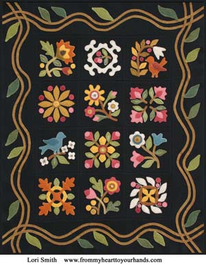 Stonegate Manor Pattern - Wool Applique-Finishes 26 x 32 by Lori Smith Fro