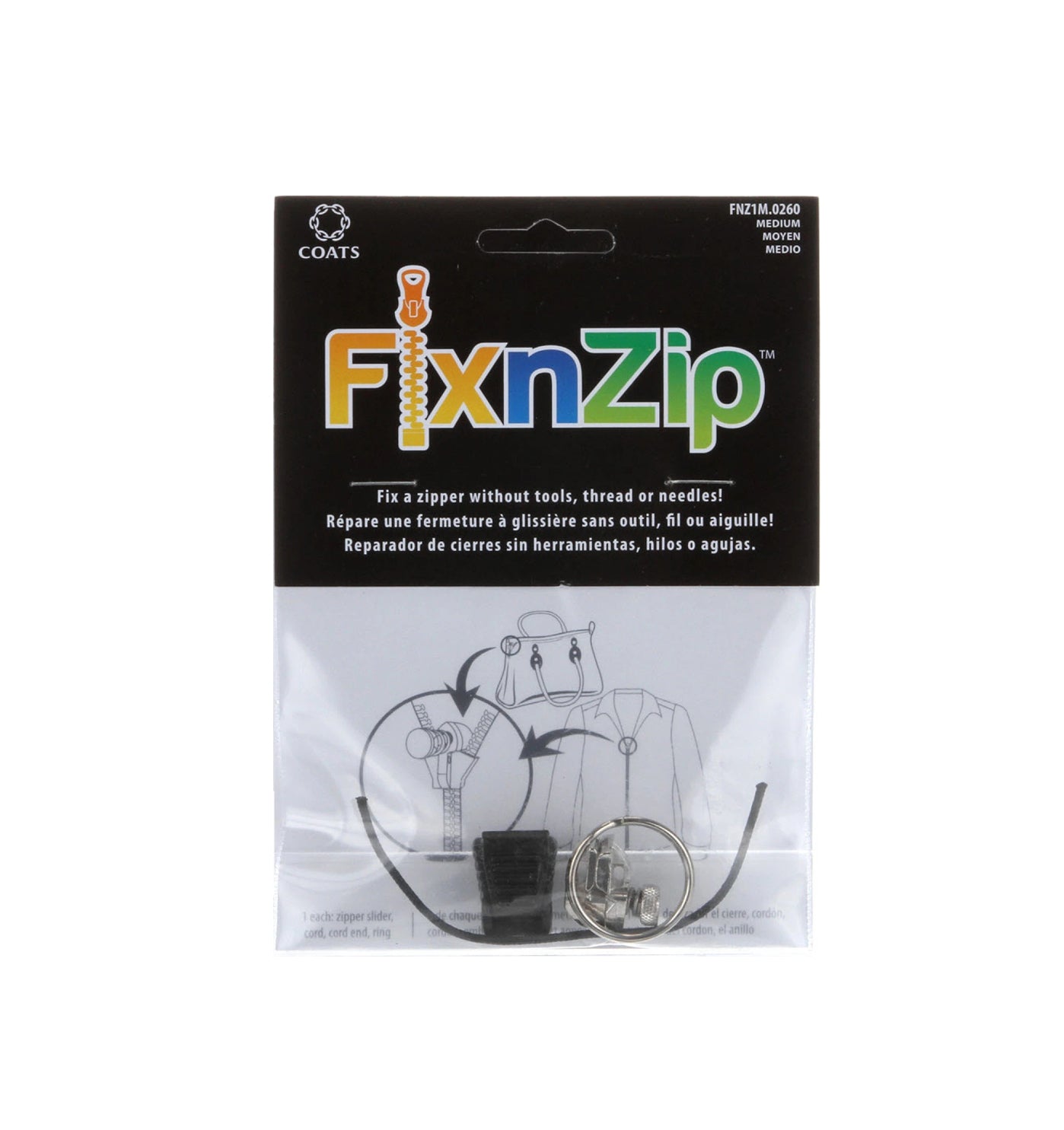 FixnZip - Medium - zipper repair kit