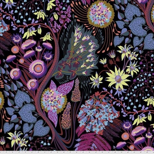 Love Always, AM - Source Code- Midnight - by Anna Maria Horner - flowers on blk