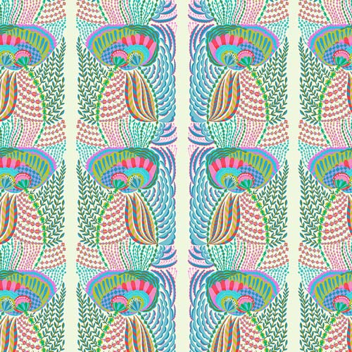 Our Fair Home - Compromise small - Cream- multicolored floral stripe- Anna Maria