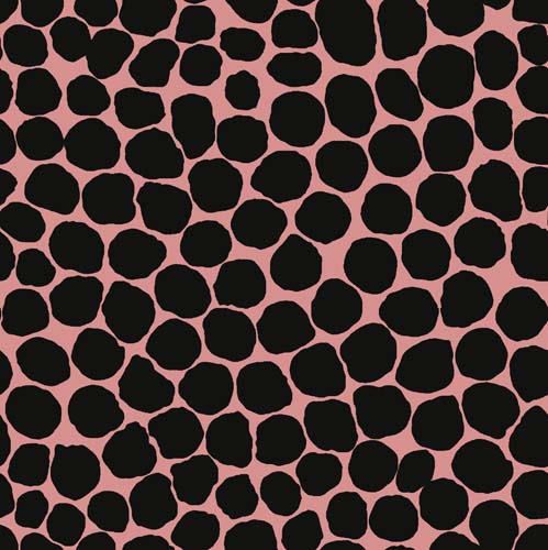 Jumble - Salmon - black on pink -  Feb.2022 - Kaffe Fassett collective