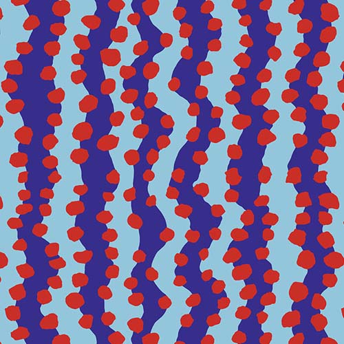 Bubble Stripe - Blue - August 2022 - Blue & purple wavy stripes - Kaffe Fassett