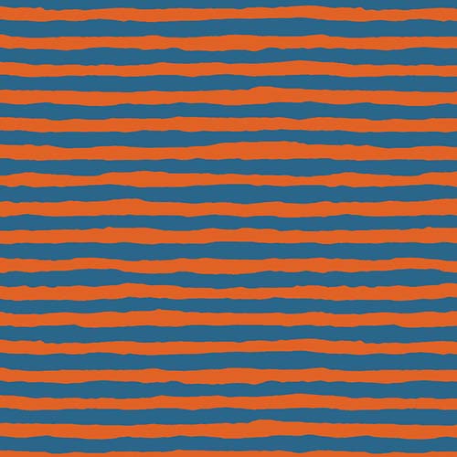 Comb Stripe - Orange - August 2022 - Orange & teal stripes - Kaffe Fassett