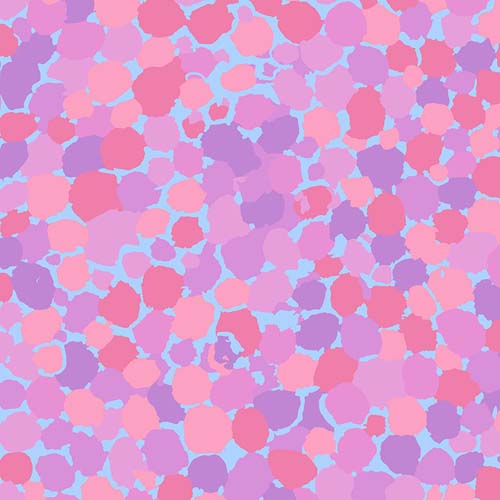 Reflections - Lavender - purrple, lavender, pink and rose on light blue