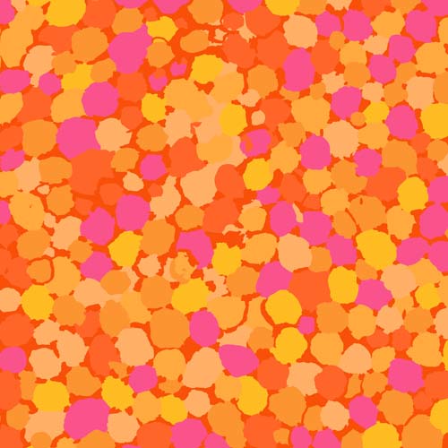 Reflections - Orange - orange,fuschia & yellow orange blotches- Kaffe Fassett