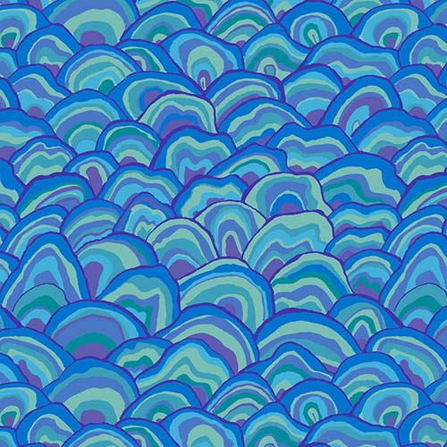 Kaffe Collective - August 2024- Wobble - Blue - blue green & purple clamshells