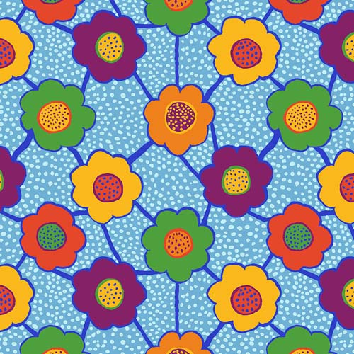 Kaffe Collective - August 2025 - Floral Connections - Jolly- floral on lt blue