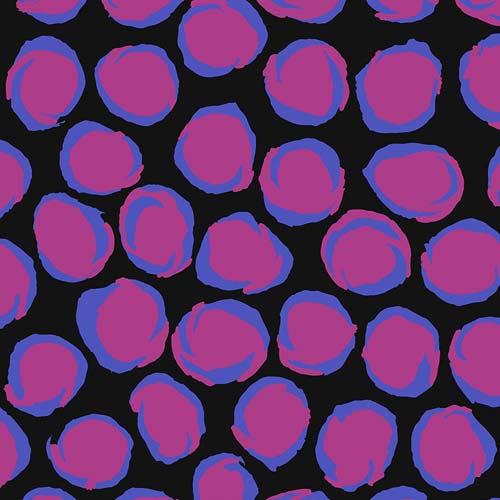 Kaffe Collective - August 2025 - Twist - Black- red violet dots on black
