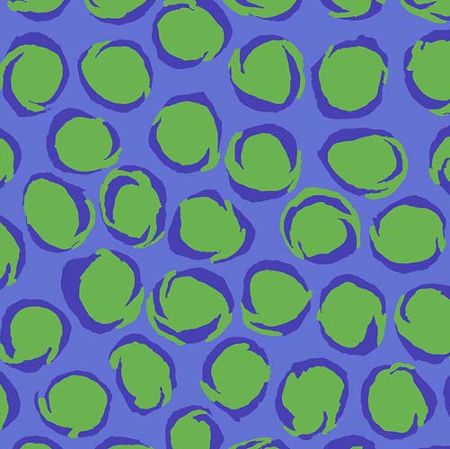 Kaffe Collective - August 2025 - Twist - Blue - green dots on blue