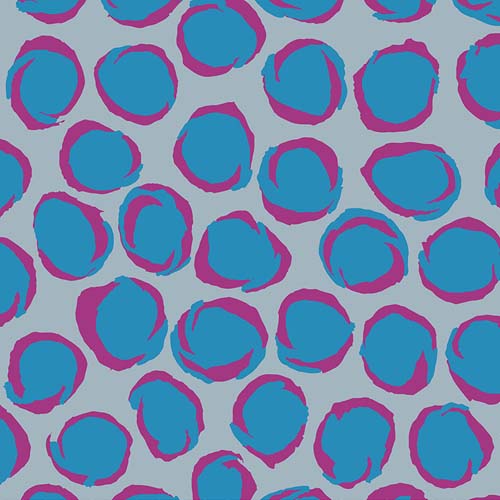 Kaffe Collective - August 2025 - Twist - Grey - teal &violet dots on grey