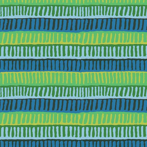 Kaffe Collective - August 2025 - Zipper Stripe - Green - teal, blue stripes