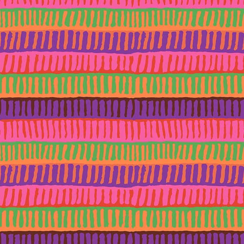 Kaffe Collective - August 2025 - Zipper Stripe - Red - purple, orange stripes