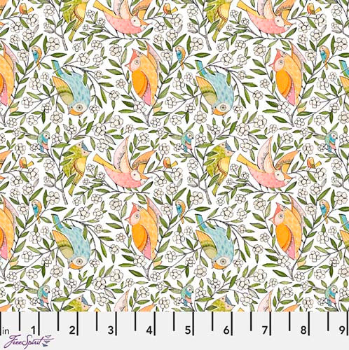 Well Owl Be - Owl Toss - White - tossed owls and flowers by Cori Dantini