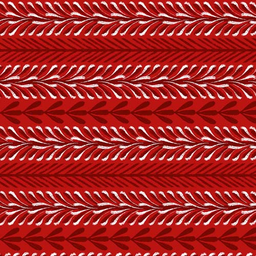 Enchanted Forest - Garland -Garnet - red & white garland on red