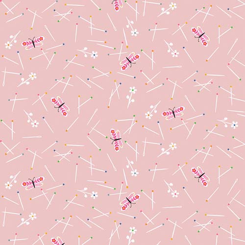 Magic Makers - Butterfly Pins- Light Pink- tossed pins & needles - Cori Dantini