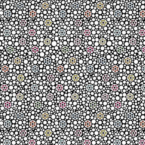 Magic Makers - Bobbin Along -White -white bobbins & dots on black- Cori Dantini