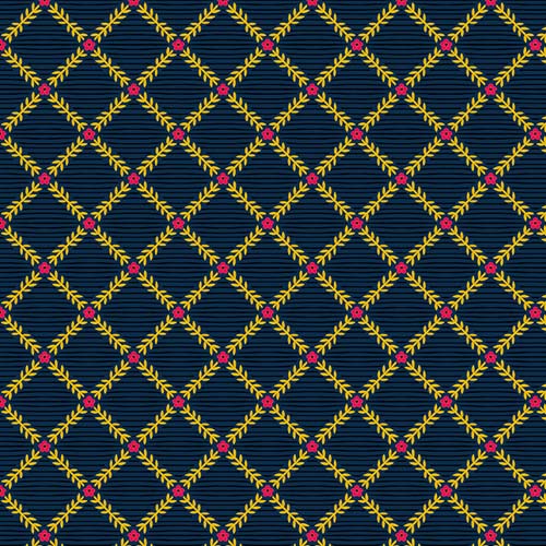 Magic Makers - Criss Cross - Navy - yellow lattice on navy - Cori Dantini