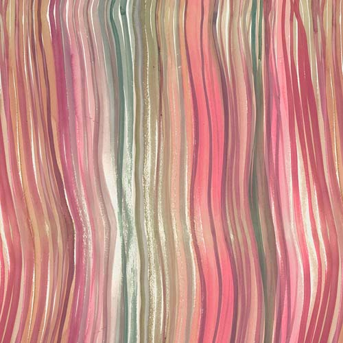 Exotic Garden Palace - Silk Sarees - Vibrant - pink, coral & green wavy stripes