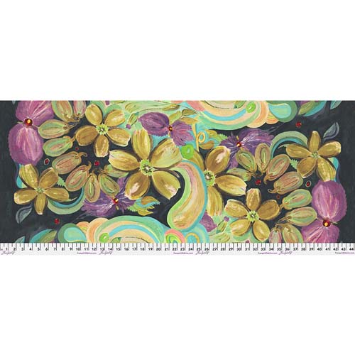 After the Rain - Moonlight Glow - Sunset - large purple, tan & aqua floral