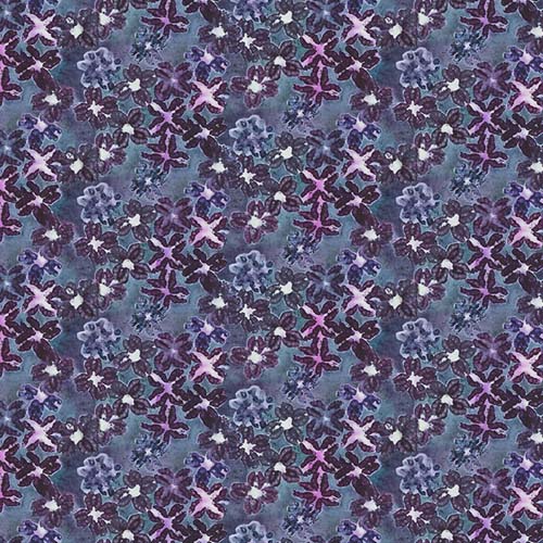 After the Rain - Floral Fossil - Dew - purple & blue floral