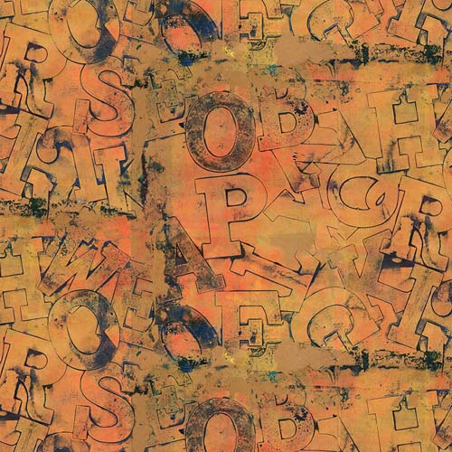 Ravel - Intertwine - Sandstone -  black outlined letters on gold/orange