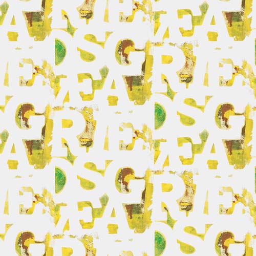 Ravel - Remainder - Plaster - white letters on yellow green