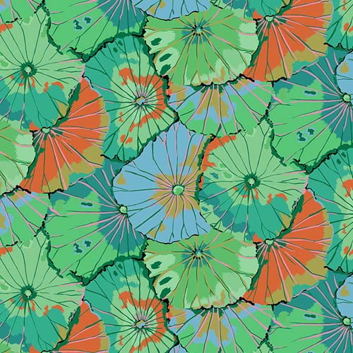 Kaffe Collective - August 2024- Lotus Leaf - Emerald - green tan & rust