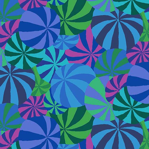 Kaffe 85 & Fabulous - Beach Balls - Blue - packed striped balls in blues