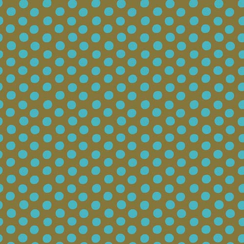 Kaffe Collective - August 2024- Spot - Toast - teal spots on brown