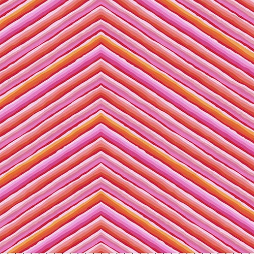 Kaffe 85 & Fabulous - ChevronStripe - Pink - pink, orange & magenta stripes