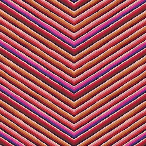 Kaffe 85 & Fabulous - ChevronStripe - Red - red, orange & black stripes