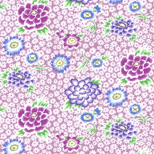 Charlotte - Pastel - light flowers on pink - Feb.2022 - Kaffe Fassett collective