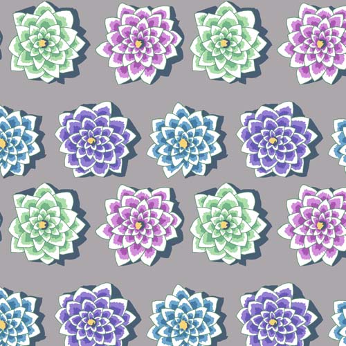 Shadow Flower - Contrast - lg flowers on grey -  Feb.2022 - Kaffe Fassett coll