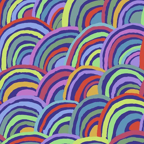 Rainbows - Blue - packed rainbows w/blue - Feb.2022 - Kaffe Fassett collective