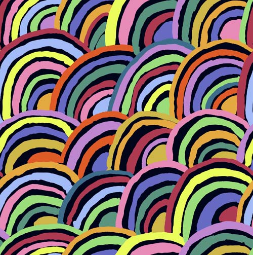 Rainbows - Black - packed rainbows w/black - Feb.2022 - Kaffe Fassett collective