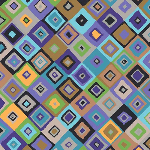 February 2024 - Square Dance -Neutral - shades of brown squares- Kaffe Fassett