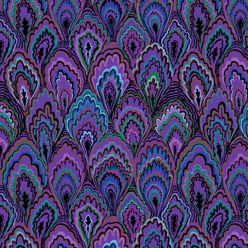 Kaffe Collective Feb. 2025 - Marble Scallops - Purple - purple&blue scallops