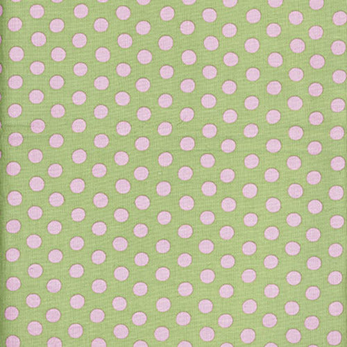 Spot - Mint - Kaffe Fassett Classics - Pink Dots on Mint Green - Pastel