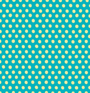 Spot - Teal - Kaffe Fassett Classics - Lime Green Dots on Teal