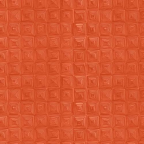 Heat Wave - Maze - Scorching - geometric design on orange squares