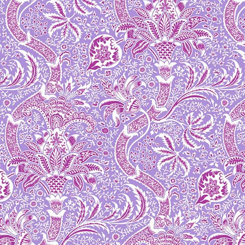 Kaffe x Morris & Co. - IndianLavender - red violet & white floral on purple