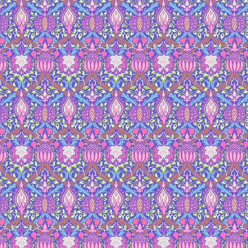 Kaffe x Morris & Co. - Granada - Purple - pink & purple damask
