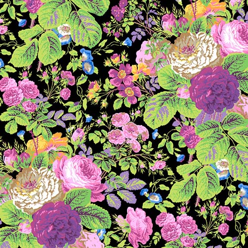 Kaffe Collective Feb. 2025 - Gradi Floral - Contrast - large floral on black