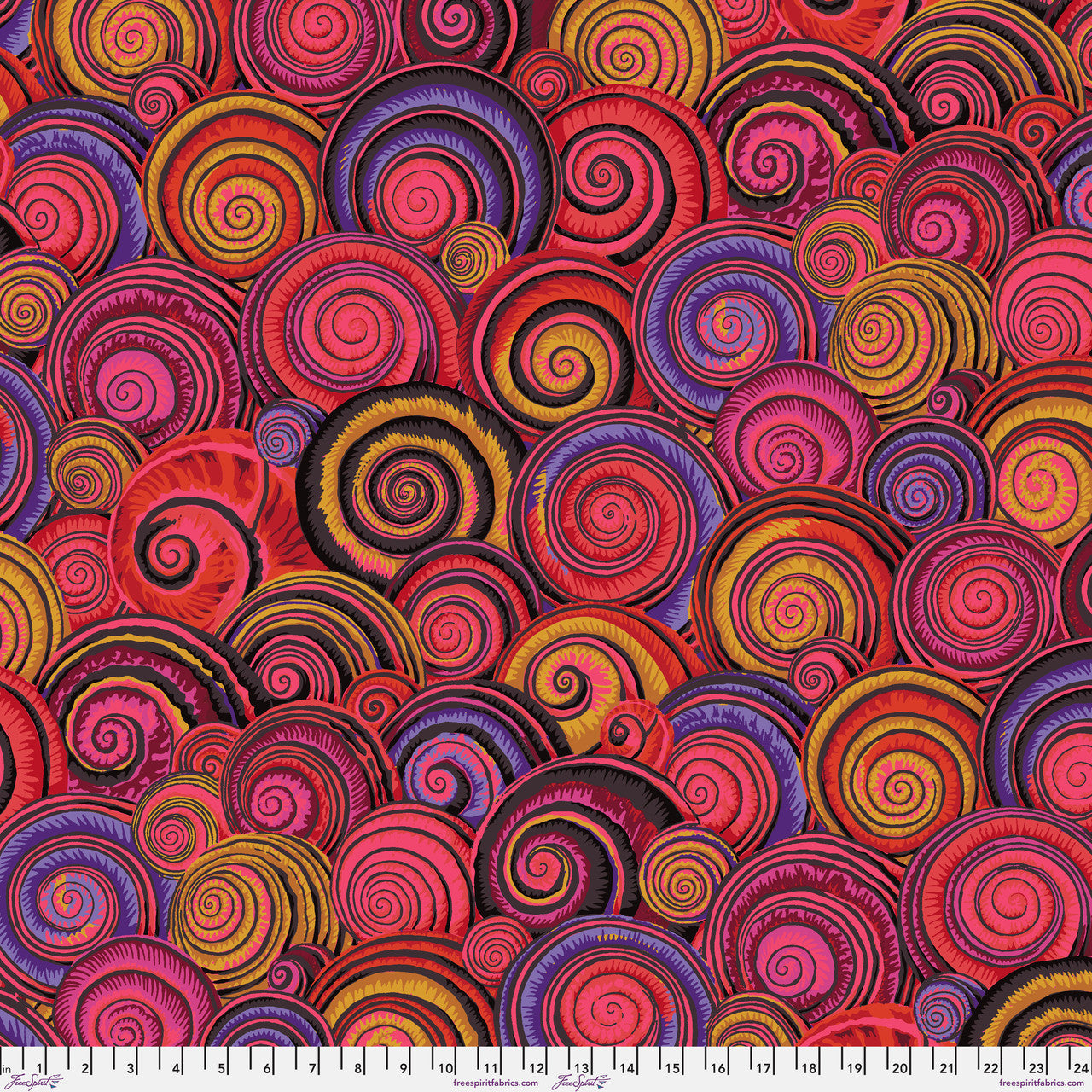 Spiral Shells - Red - Stash - - Kaffe Fassett Collective - packed shells