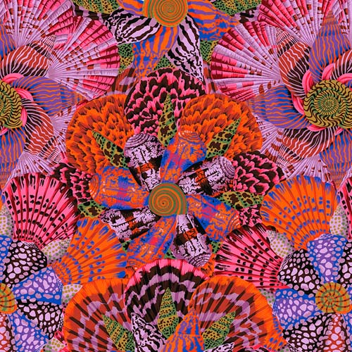 Sailor Valentine - Red -August 2023- Seashells in reds & purple- Kaffe Fassett