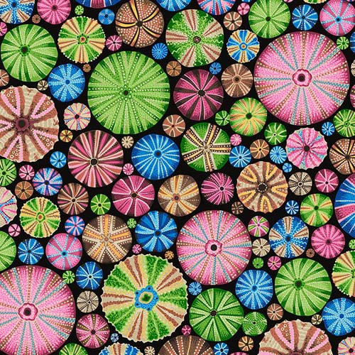 Kaffe Collective - August 2024- Urchins - Multi - pink blue & green sea urchins