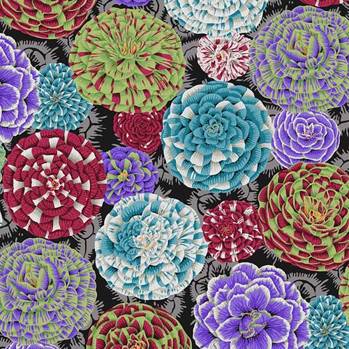 Kaffe Collective - August 2024- Japonica - Contrast - red, aqua, green & purple